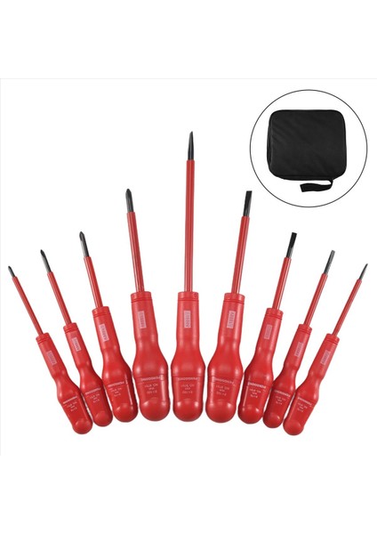 Penggong 9 x Yalıtımlı Tornavida Set Elektrikçi Özel Manyetik Hassasiyet Cr-V Yüksek Voltaj 1000V Slotlu Phillips El Aletleri (Yurt Dışından) fiyatları