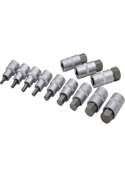 12PCS 1/2 Inç Darbesi Altı Bit Soket Seti H5 H6 H7 H8 H10 H12 H14 H16 H17 H18 H19 H22 Hex Keyi Soketleri Set (Yurt Dışından) indirimleri