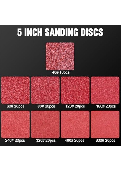 170PCS 5 Inç Zımparalama Diskleri 8 Delikli Kanca ve Döngü 40 60 80 120 180 240 320 400 600 Grit Yuvarlak Zımpara Kağıdı Zımpara (Yurt Dışından) fiyatları