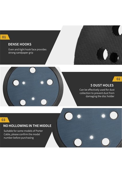 Porter Kablo Track Zımpara Pedleri Için Porter Kablosu Için 5 Inç 5 Delikli Yedek Parça Parçaları 33 333VS Yol Zımpara Kancası (Yurt Dışından) fırsatları