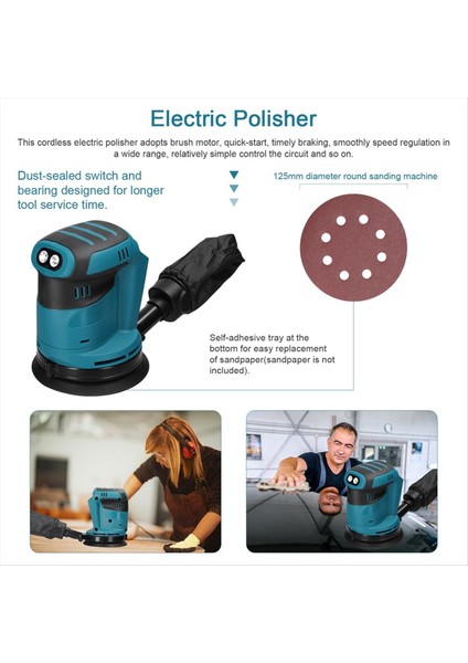 Fırçasız Motorsuz Kablosuz Orbital Zımparalandırıcı Ahşap Öğütücü Elektrikli Araç Parlatıcı Metal Parlatma Öğütme Zımpara Makinesi (Yurt Dışından) modelleri