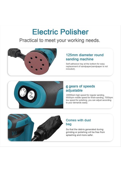 Fırçasız Motorsuz Kablosuz Orbital Zımparalandırıcı Ahşap Öğütücü Elektrikli Araç Parlatıcı Metal Parlatma Öğütme Zımpara Makinesi (Yurt Dışından) indirimleri