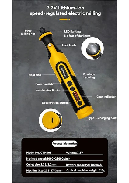 7 2V Kablosuz Matkap Değirmeni Mikro Tip Döner Alet Gravür Makinesi Elektrikli Öğütücü Gravür Makinesi Seti (Yurt Dışından) fiyatları