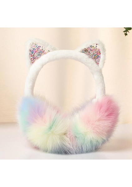 Kadınlar Için Pofuduk Renkli Peluş Kulaklıklar (Yurt Dışından)