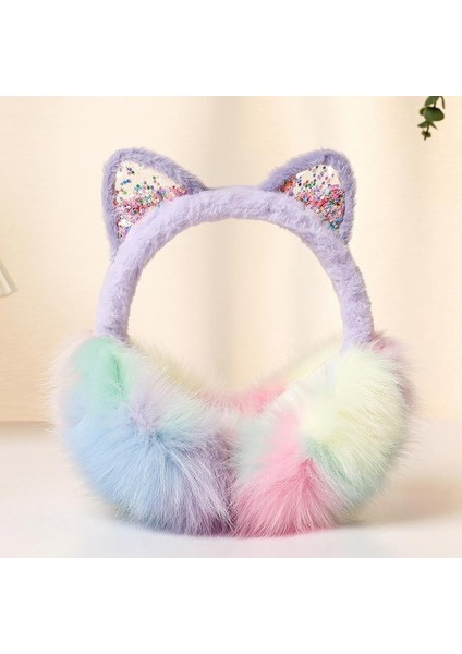 Kadınlar Için Pofuduk Renkli Peluş Kulaklıklar (Yurt Dışından)