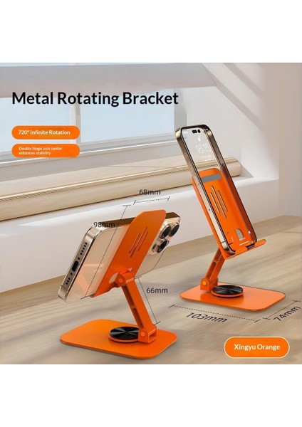 Tam Metal Masaüstü 360 ° Dönebilir Katlanır Braket Alüminyum Alaşımlı Cep Telefonu Tablet Masaüstü Canlı Stand Tembel Insanlar (Yurt Dışından)