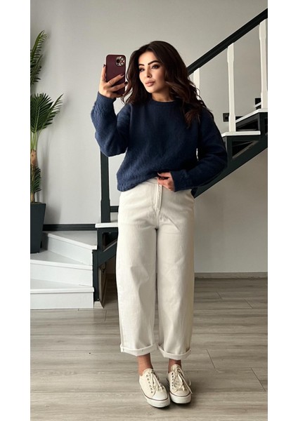 Indigo Kendinden Tüylü Triko Kazak fırsatları