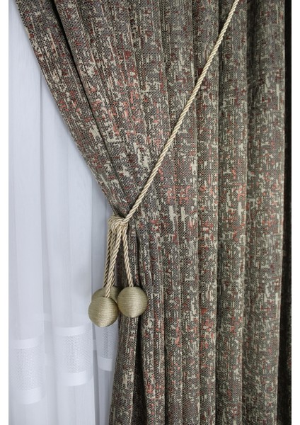 Fon Jakar Perde Perla Desen Çift Kanat Sık Pileli(1 x 3)