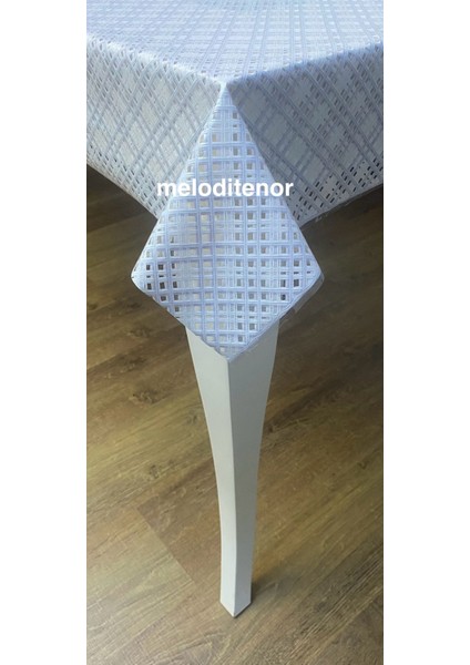 Şeffaf Kaplama Hasır Lüks Kareli File Kaymaz Pvc Muşamba Masa Örtüsü