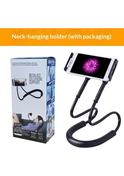 Başucu Sie Tutucu Masaüstü Canlı Tablet Tutucu Tembel Yaka Tutucu Asılı Boyun Tutucu (Yurt Dışından)