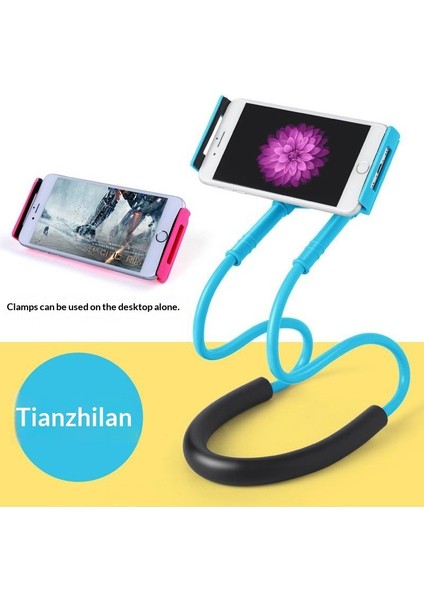 Başucu Sie Tutucu Masaüstü Canlı Tablet Tutucu Tembel Yaka Tutucu Asılı Boyun Tutucu (Yurt Dışından)