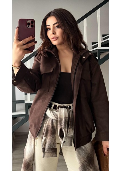 Acı Kahve Süet Bomber Mont fırsatları