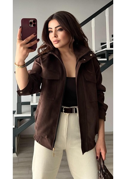 Acı Kahve Süet Bomber Mont indirimleri