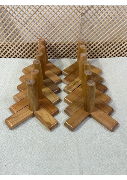 1. Sınıf Gürgen Ağacı 15 cm Açık Ceviz Mobilya Kanepe Koltuk Tv Ünitesi Yükseltme Ayakları 12'li Set