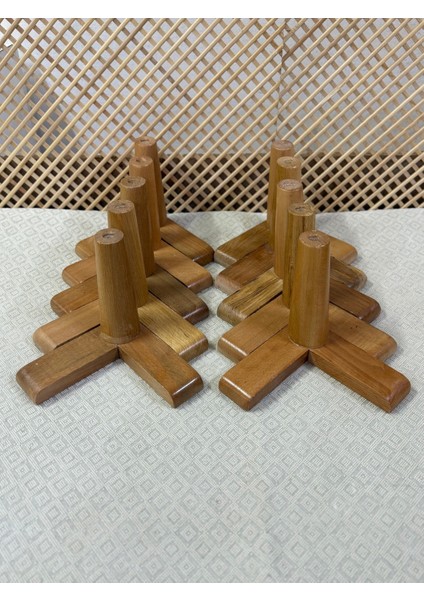 1. Sınıf Gürgen Ağacı 15 cm Açık Ceviz Mobilya Koltuk Tv Ünitesi Yükseltme Ayakları 10'lu Set