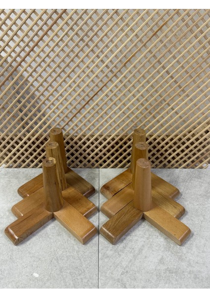 1. Sınıf Gürgen Ağacı 15 cm Açık Ceviz Mobilya Kanepe Koltuk Tv Ünitesi Yükseltme Ayakları 6'lı Set