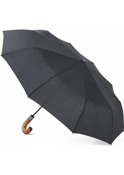 Klasik Ahşap Baston Saplı 10 Fiber Telli Full Otomatik Şemsiye