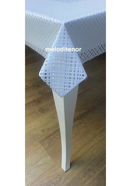 Şeffaf Kaplama Hasır Lüks Kareli File Kaymaz Pvc Muşamba Masa Örtüsü