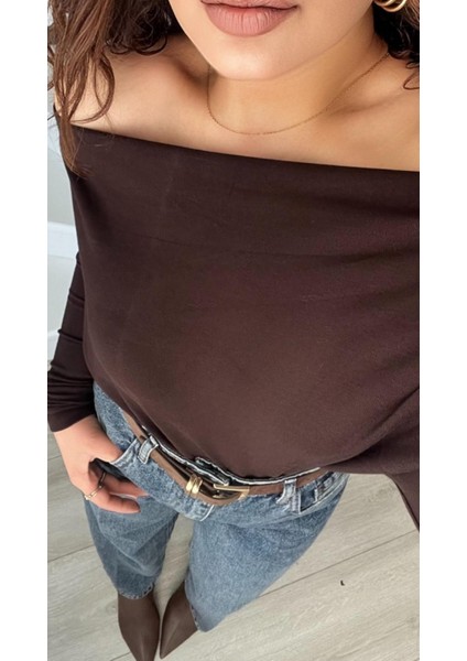 Acı Kahve Modal Düşük Omuz Bluz fiyatları