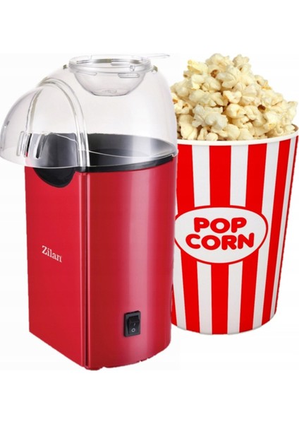 ZLN8046 Popcorn | Patlamış Mısır Makinesi | 1200W | Yağsız ve Sağlıklı Pişirme | Kırmızı