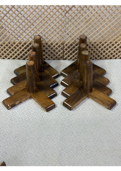 1. Sınıf Gürgen Ağacı 15 cm Koyu Ceviz Mobilya Koltuk Tv Ünitesi Yükseltme Ayakları 8'li Set