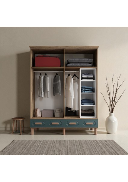 Perry 4 Kapaklı Çekmeceli Mdf Gardırop modelleri