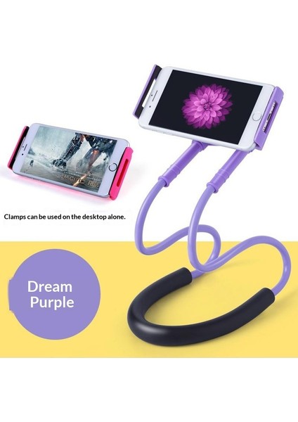 Başucu Sie Tutucu Masaüstü Canlı Tablet Tutucu Tembel Yaka Tutucu Asılı Boyun Tutucu (Yurt Dışından)