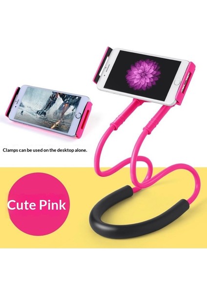 Başucu Sie Tutucu Masaüstü Canlı Tablet Tutucu Tembel Yaka Tutucu Asılı Boyun Tutucu (Yurt Dışından)