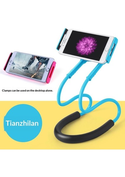 Başucu Sie Tutucu Masaüstü Canlı Tablet Tutucu Tembel Yaka Tutucu Asılı Boyun Tutucu (Yurt Dışından)