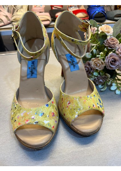 “yellow Art” Bilekten Çift Atkılı Sarı 8,5 cm 11 Pont Kapalı Topuk Tango, Dans ve Salon Ayakkabısı fiyatları