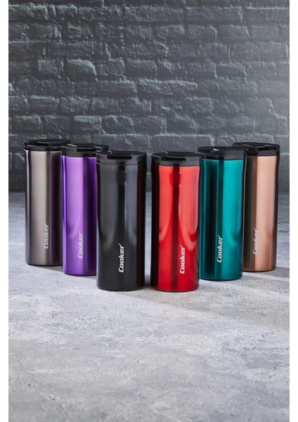 CKR-2041 400ML Uzun Renkli Çelik Termos Bardak (5148)