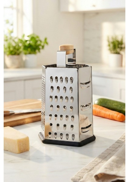 Aitutaki 6 Yönlü Ahşap Saplı Paslanmaz Çelik Rende Mutfak Rendesi