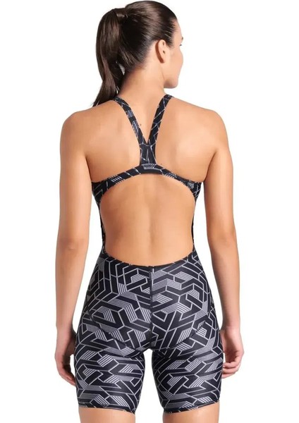 Printed Full Body Kadın Siyah Yüzücü Mayosu 007909500 fiyatları