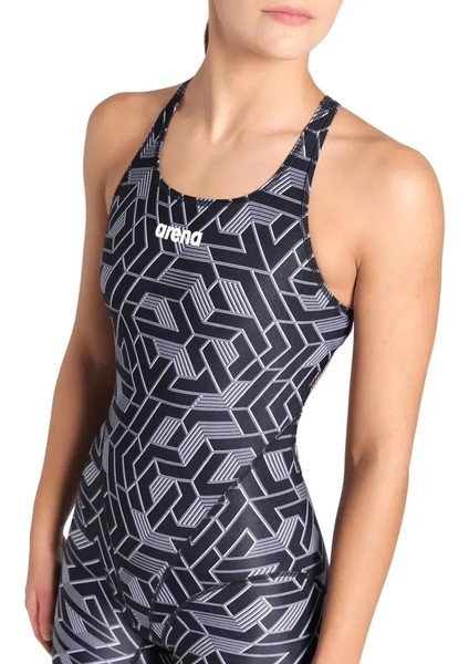 Printed Full Body Kadın Siyah Yüzücü Mayosu 007909500 fırsatları