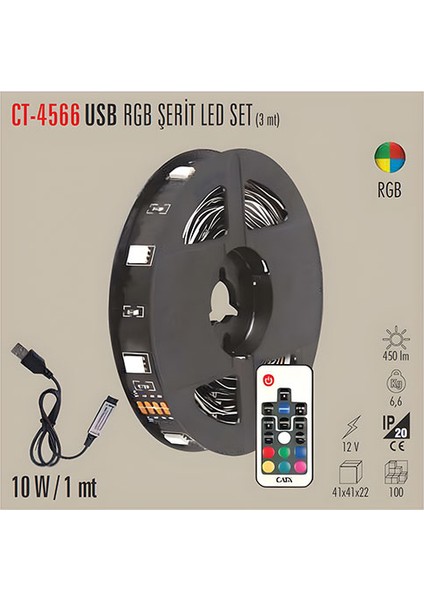 CT-4566 USB Rgb Şerit LED – Kolay Bağlantı, Canlı Renkler, Esnek Tasarım fiyatları