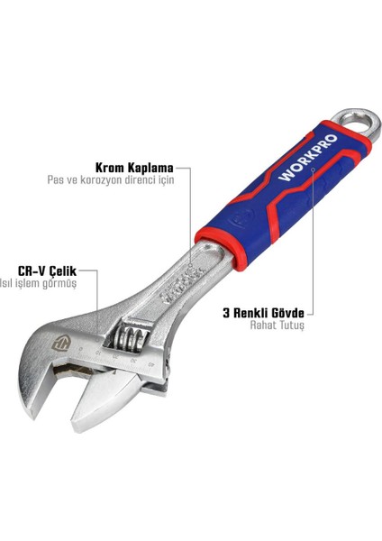 WP272013 300MM Cr-V Profesyonel Kurbağacık Anahtar fiyatları