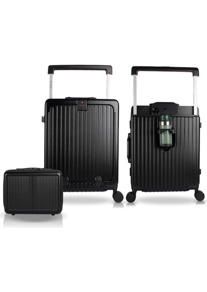 Bold Pc Policarbon 2'li Valiz Seti (Kabin ve Makyaj) Siyah modelleri