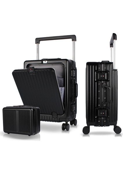 Bold Pc Policarbon 2'li Valiz Seti (Kabin ve Makyaj) Siyah fırsatları