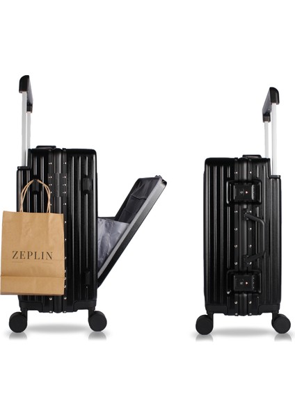 Bold Pc Policarbon 2'li Valiz Seti (Kabin ve Makyaj) Siyah