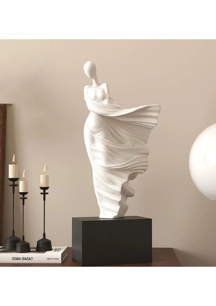 El Yapımı Taş Döküm Soyun Kadın Heykeli Dekoratif Taş Biblo 25 cm