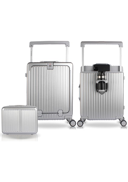 Bold Pc Policarbon 2'li Valiz Seti (Kabin ve Makyaj) Silver modelleri
