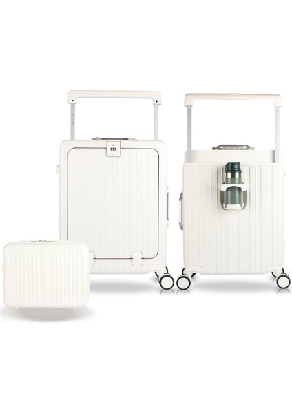 Bold Pc Policarbon 2'li Valiz Seti (Kabin ve Makyaj) Beyaz modelleri