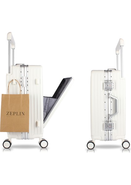 Bold Pc Policarbon 2'li Valiz Seti (Kabin ve Makyaj) Beyaz