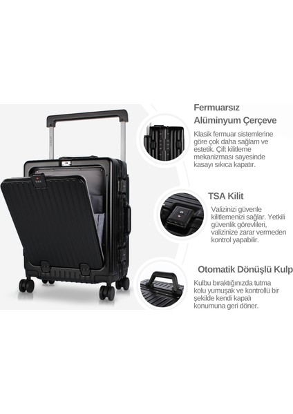 Bold Pc Policarbon Kabin Boy Valiz Siyah