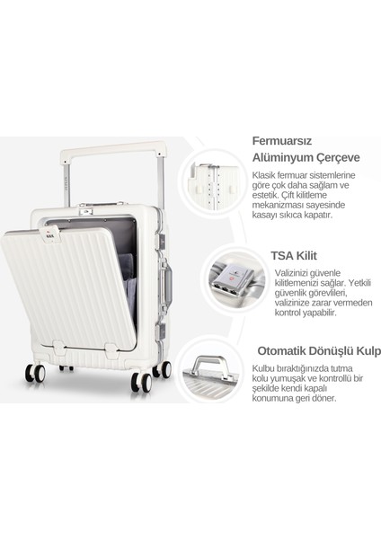 Bold Pc Policarbon Kabin Boy Valiz Beyaz