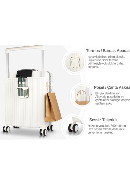 Bold Pc Policarbon Kabin Boy Valiz Beyaz