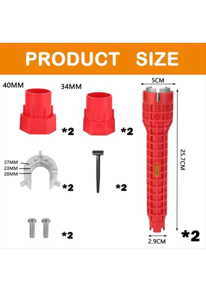 2 Adet Lavabo Anahtarı Aleti 8 Inç Musluk Anahtarı Aleti Çok Işlevli Lavabo Anahtarı Tuvaletler ve Mutfaklar Için Su Borusu Anahtarı (Yurt Dışından) modelleri