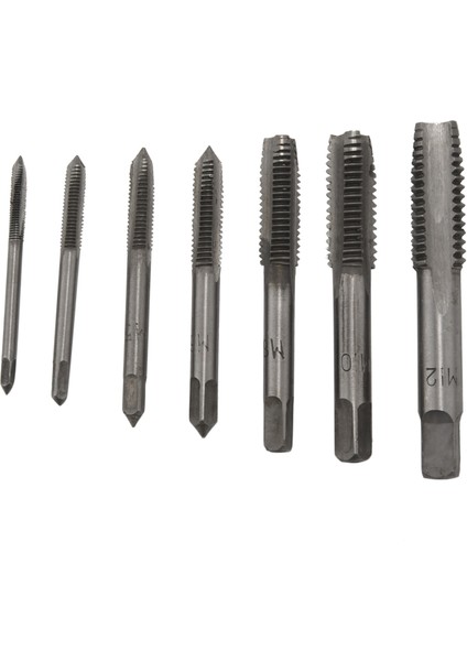 7pcs M3 - M12 Metal El Vidalı Makine Metrik Tap Tap Tap Matkap Bit Seti Gümüş (Yurt Dışından)