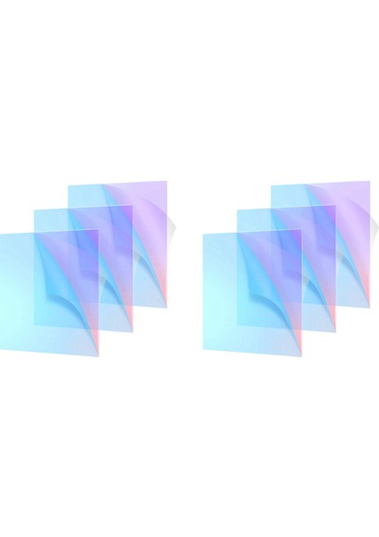 Akrilik Renkli Yarı Saydam Akrilik Yanardöner Radyant Tabaka Lazer Kesme Akrilik Kartı 8 x 12 Inç (6 Paket 2 6mm Kalınlığında) (Yurt Dışından)