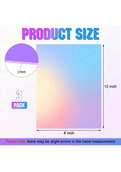 Akrilik Renkli Yarı Saydam Akrilik Yanardöner Radyant Tabaka Lazer Kesme Akrilik Kartı 8 x 12 Inç (6 Paket 2 6mm Kalınlığında) (Yurt Dışından) fırsatları